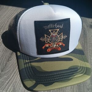 White and Camouflage Motorhead Trucker Hat